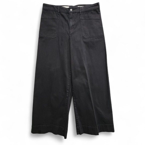 Anthropologie Pilcro Letterpress The Skipper Wide-Leg Crop Jeans Womens 32 Black - Picture 1 of 12